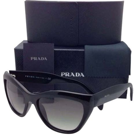 prada sunglasses spr02q 1ab 0a7 cat-eye polished black|Prada .